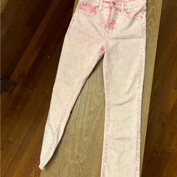 Veronica Beard Carly Kick Flare High Rise Jeans in Pale Pink - Picture 3 of 3